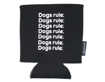 Dogs rule.™ Repeating Logo Koozie