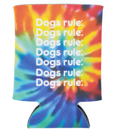 Dogs rule.™ Repeating Logo Koozie